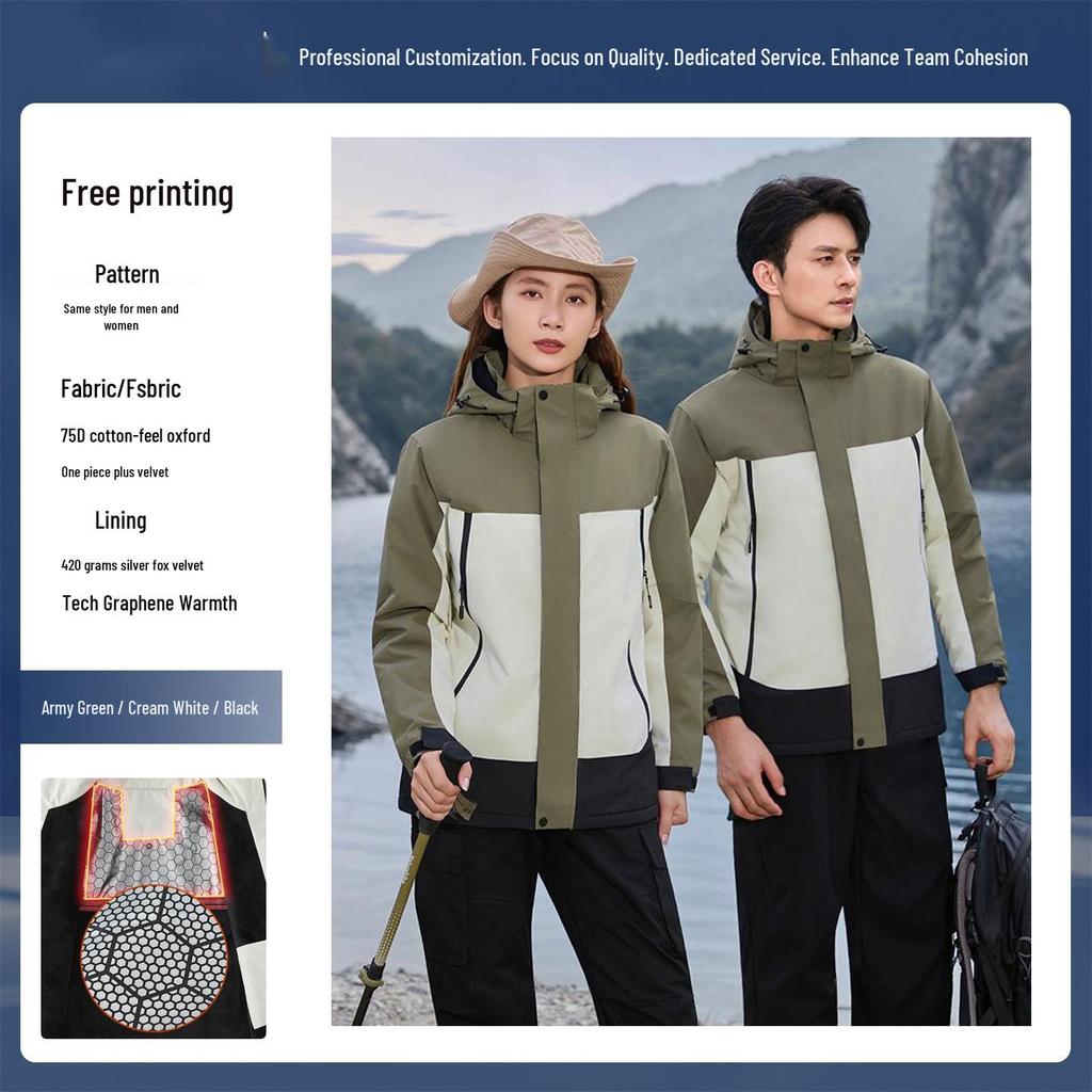 Custom Men's & Women's Outdoor 3-in-1 Detachable Workwear Jacket with Logo