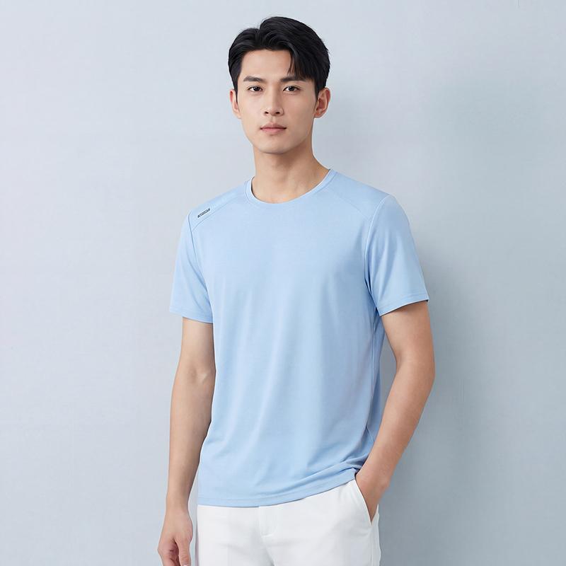 Quick-drying T-shirt Soft Elastic Ice Silk Short-sleeved Round Neck Casual Sports Short-sleeved