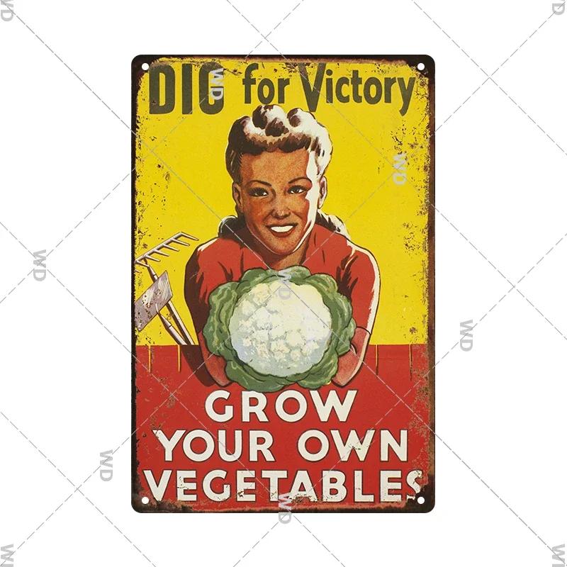 Retro Tin Sign Kitchen Rules Food Iron Painting Wall Art Metal Vintage Plaque Metal Posters for House Home Dinning Room Decor