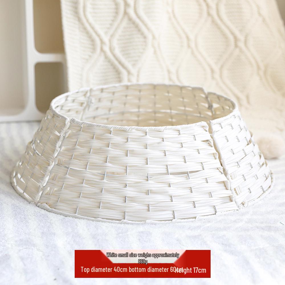 Hand-Woven White Nordic Christmas Tree Surround Fence