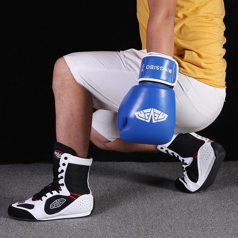 Buy Professional Men's Hightop Boxing Shoes Nonslip Wearresistant