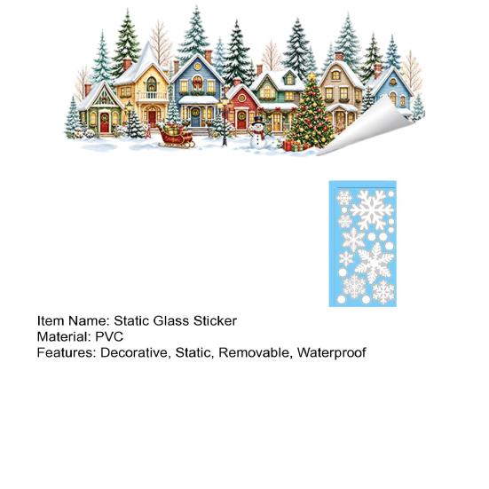 Christmas Glass Decals Static Window Clings, PVC Stickers, Xmas Winter Snowflake Transparent Stickers for Home Store Holiday Decoration, Snowman