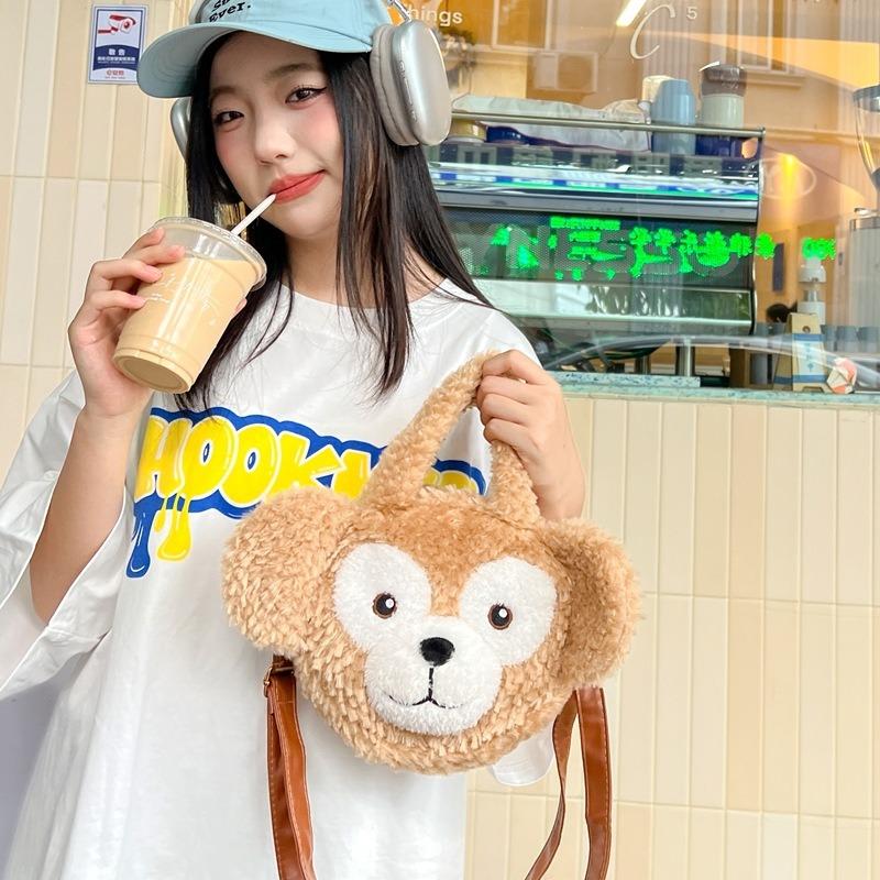 Cute Brown Bear Big Face Bag New Doll Doll Bag Girls Versatile Cartoon Handbag Bag