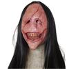 Long-haired Red-faced Witch Halloween Horror Female Ghost Latex Mask Escape Room Costume Headgear