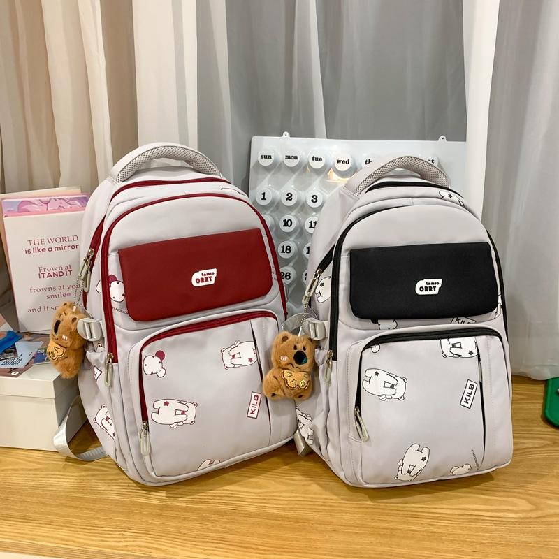 Schoolbag new high-capacity spine protection for primary and secondary school students to reduce the burden backpack fashion printing 
