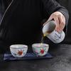 Ceramic Ru Porcelain Ru Kiln Kuaike Cup Japanese Car Portable Outdoor Travel Kung Fu Tea Set One Pot Two Cups Printed