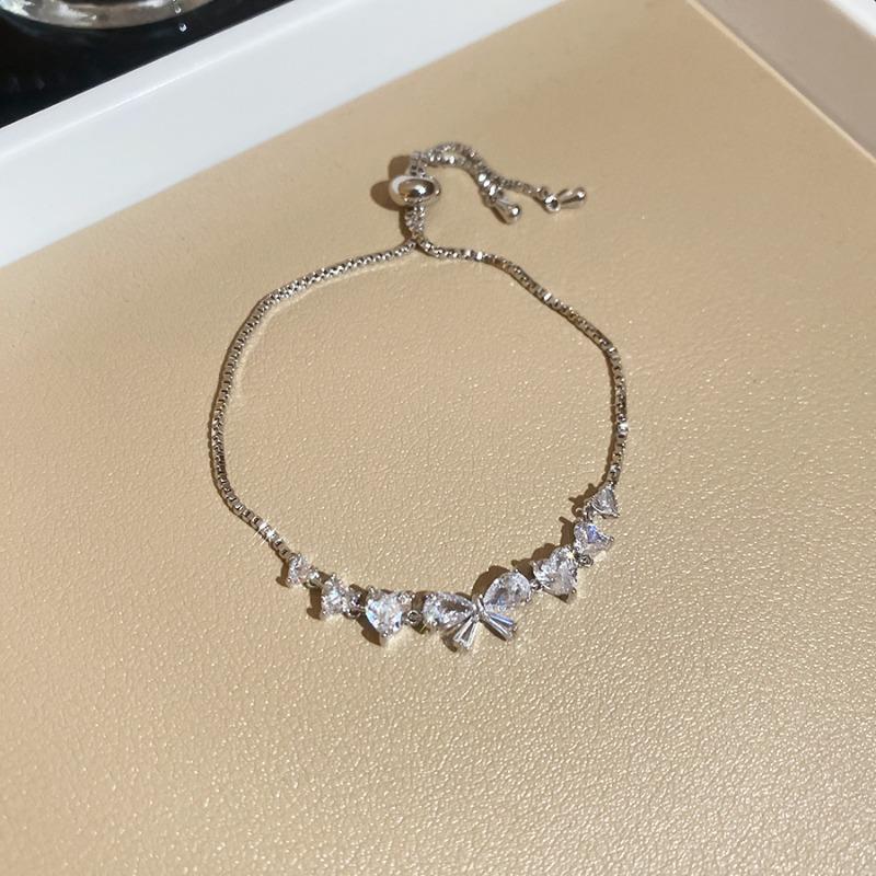 Flowing light~ Colorful zircon butterfly love bracelet Korean ins style exquisite bracelet light luxury high-end jewelry