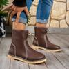 Shoes for Women Plus Size 36-43 Ankle Boots PU Leather Casual Lace Up Plush Warm Snow Boots Solid Color Platform Botas De Mujer