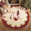 Plush Round Printed Rug – Soft, Dirt-Resistant  Easy-Care for Festive Home Décor
