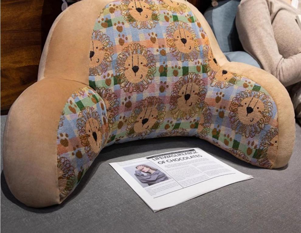 Large Bedside Backrest Cushion - Soft Lumbar Pillow for Reading & Phone Use In Dormitory or Tatami Rooms.