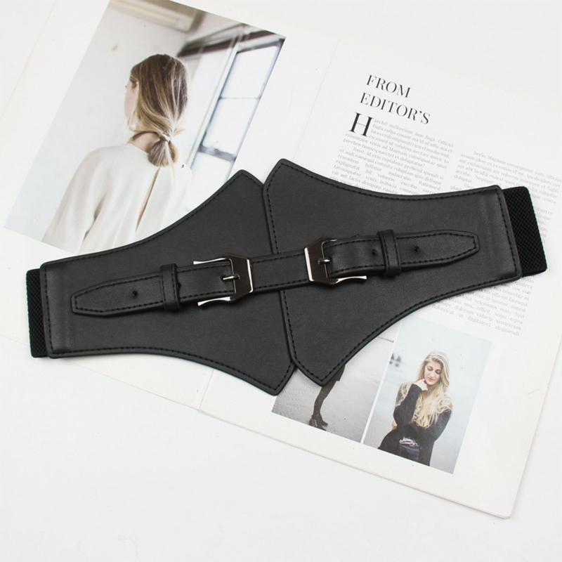 Corset PU Leather Cummerbunds Strap Belts for Women Banquet Elastic Tight High Waist Slimming Body Shaping Girdle Belt