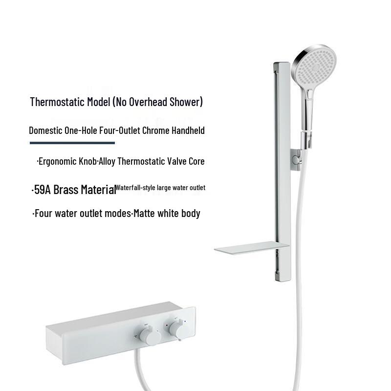 Thermostatic 3-Function Handheld Shower with Storage Rack