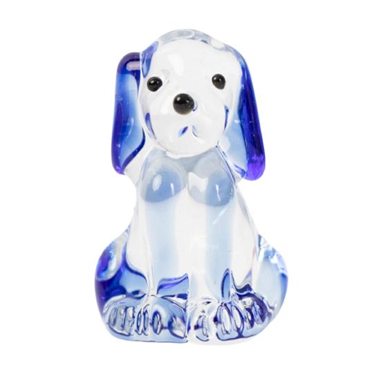 Hand Blown Mini Glass Dog Figurine Handmade Faux Crystal Cute Dog Statue Collectible Animal Ornament for Home Decor Pet Lover Gifts
