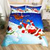Christmas Duvet Cover Twin/Full/Queen/King Cartoon Santa Claus Bedding Set Xmas Theme Snowflake Comforter Cover for Girls Adults