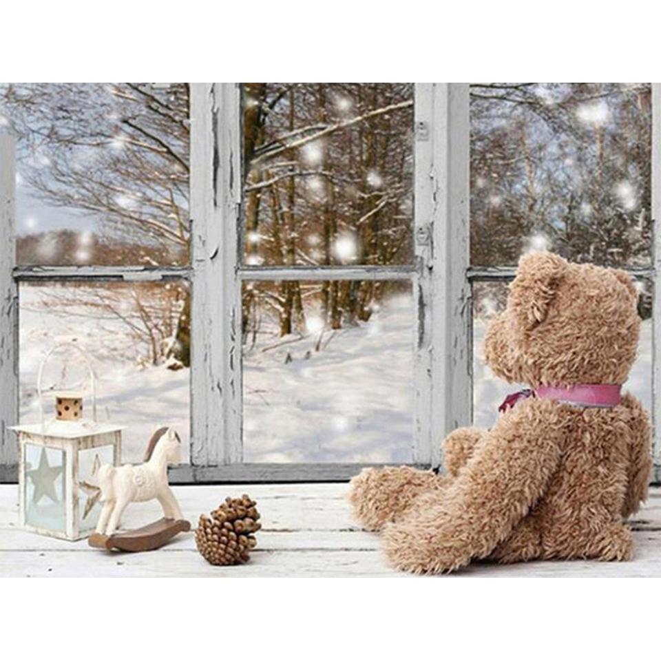 5D DIY Full Round Diamond Painting Beautiful Winter Landscape Diamond Embroidery Rhinestone Picture Home Decoration Gift