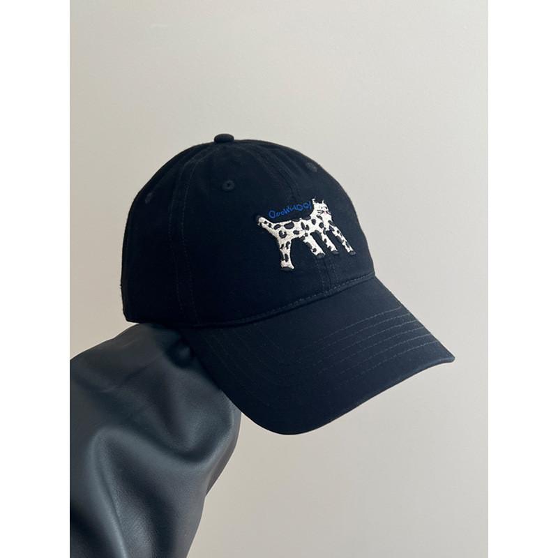 

Kawaii Cat Pattern Cotton Baseball Hat With Breathable Design For Women Black