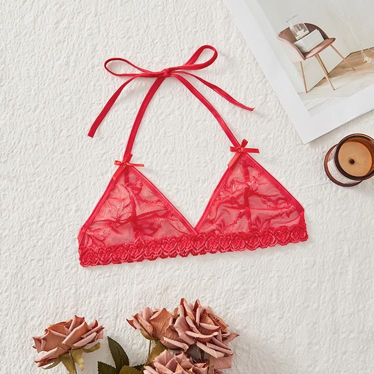 "XL Plus Size European & American Lace Sexy Triangle Cup Tie-String Bra Top 8811A"