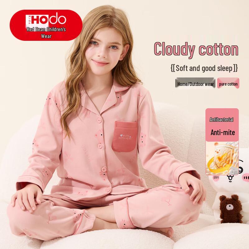 Детский хлопковый пижамный комплект Hodo Girls A-Class, 100% хлопок, антибактериальный, с принтом 120