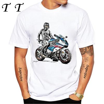Summer Men Clothing Short Sleeve GS Adventure Style Motorcycle S1000 RR T-Shirt Moto Sport Lovers Boy Tops Hip Hop White Tees