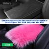 Furry Car Center Console Cover, 11.8"×7.9" Sheepskin Wool Armrest Box Cushion Pad, Comfort Soft Auto Center Console Protector, Interior Decor