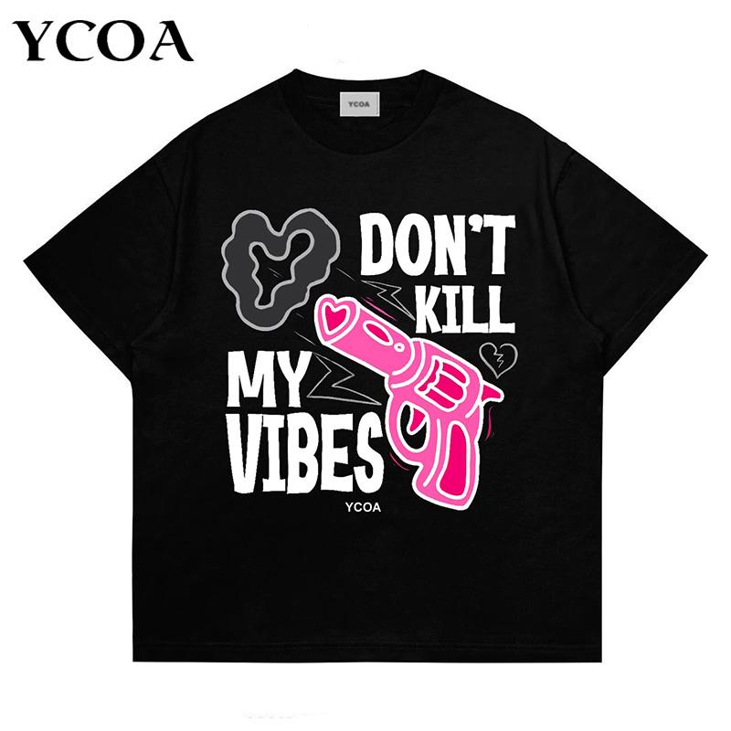 Men TShirt Oversized 100 Cottton Harajuku Streetwear Korean Fashion Aesthetic Graphic Tees Short Sleeve Kpop Top Y2k Clothing