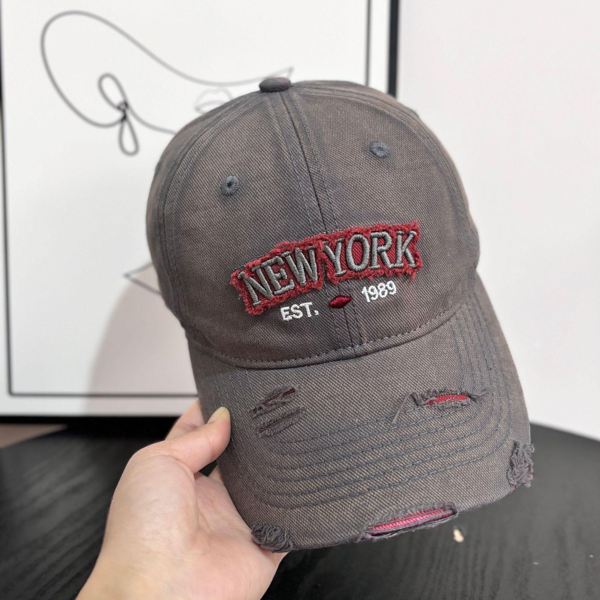 

Кепка бейсбольная ретро с вышитыми буквами для улицы, мягкая верхняя часть для мужчин и женщин, весна и осень, повседневная кепка от солнца M（56-58cm） серый