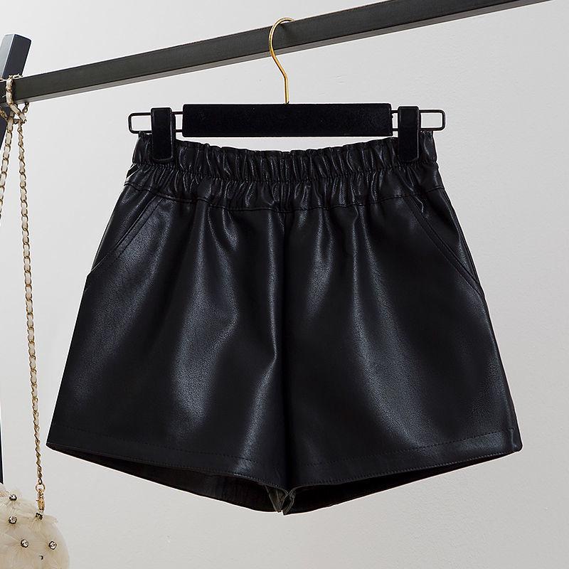 Women's High Waist PU Leather Shorts, New Autumn/Winter 2026 - Slimming, Versatile, Loose Wide Leg Design.
