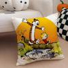 C-Calvin und H-Hobbes Kissenbezug Staubmilben-Kissenbezug Versteckter Reißverschluss seidiger kurzer Plüsch Sofakissenbezug