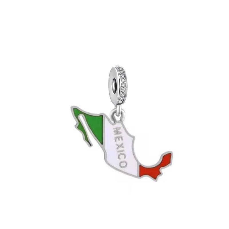 New Copper Canada American Flag Spaceship Map Charm Fit Original Bracelet Accessories Women Jewelry