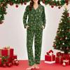 Damen Casual Mode Weihnachts-Print Langarm Oberteil und Hose Homewear Set