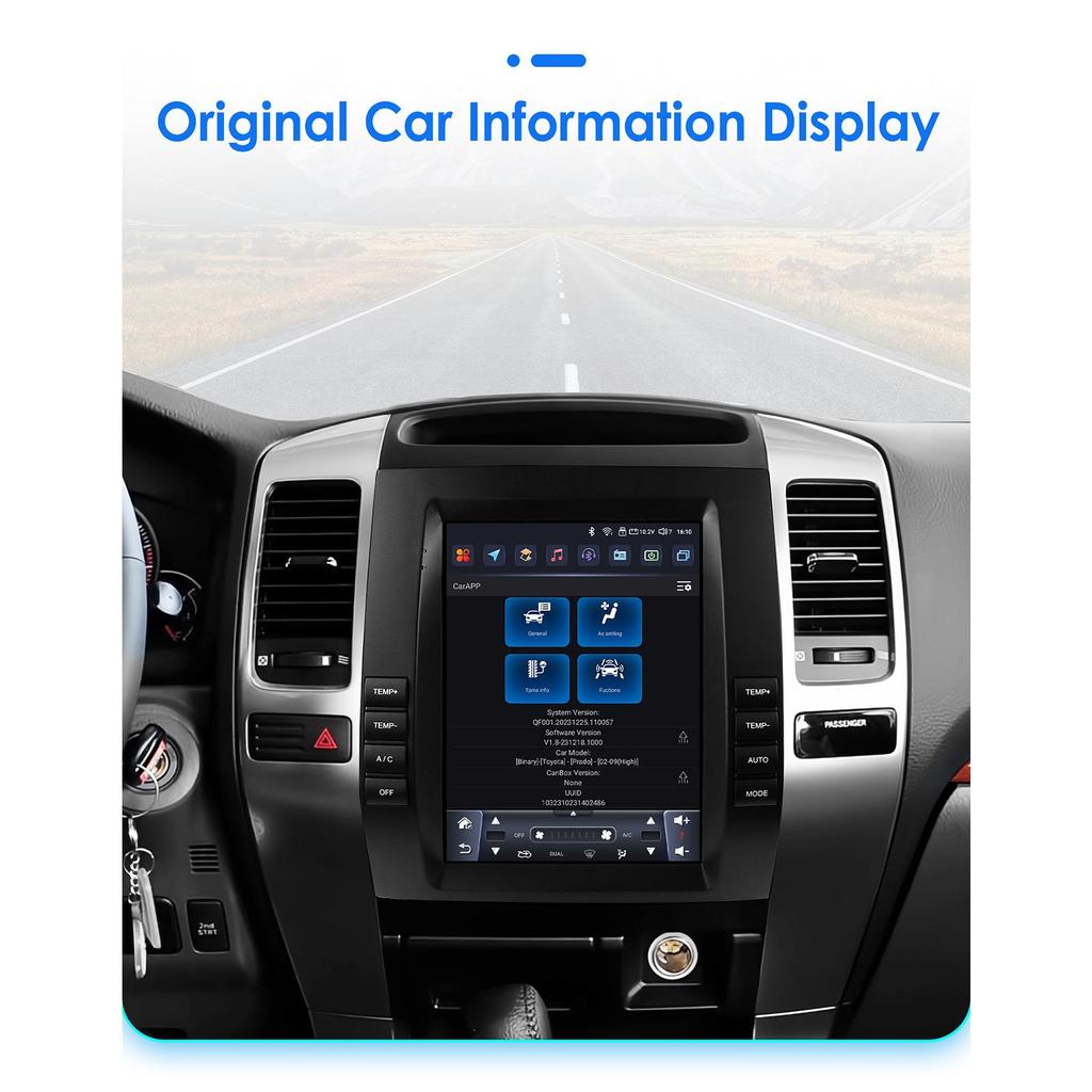 OSSURET Android-Autoradio für Toyota Land Cruiser Prado 120 2002–2009 Lexus GX470 Multimedia-Vertikalbildschirm Carplay Intelligenter Android Auto-Player