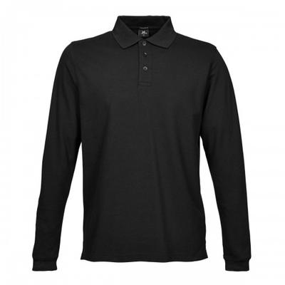 Mens Luxury Stretch Long Sleeve Polo Shirt