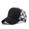 High Quality Truck Baseball Cap Plaid Printing American Truck Mesh Cap Breathable Sunscreen Shade Cap