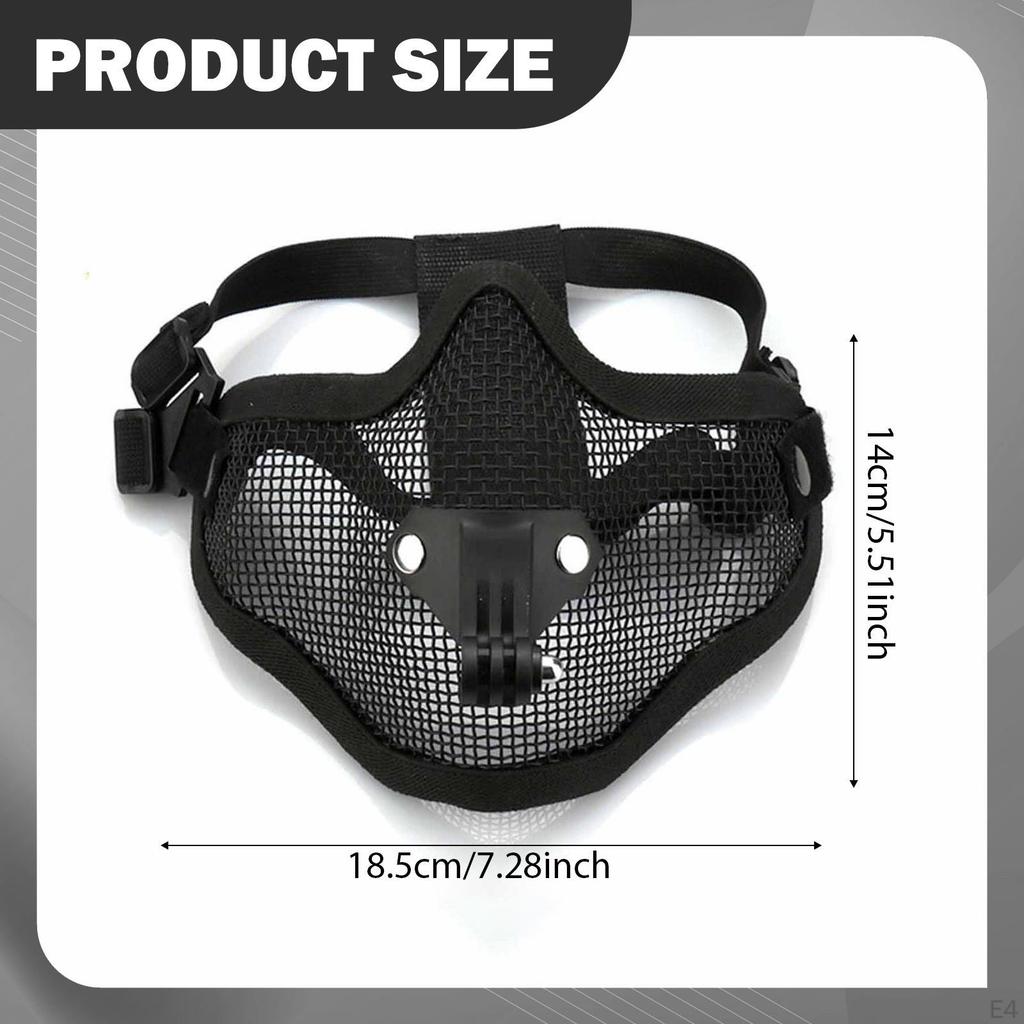 Mesh Face Mask with Mount Universal Adjustable for Running Outside Recording