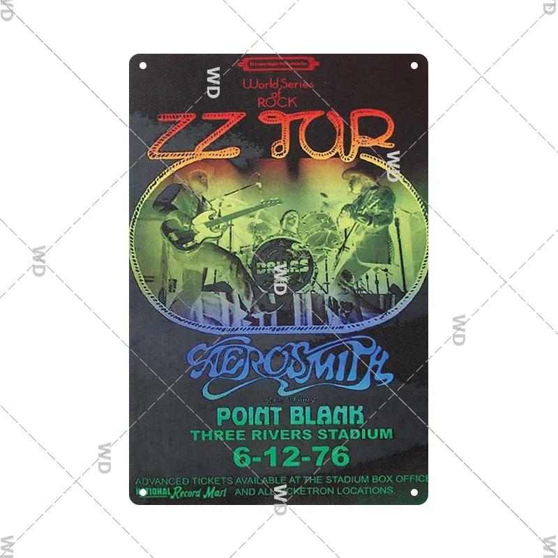 Tin Sign ZZ TOP Rock N Roll Poster Decorative Plaque Metal Signs Retro Vintagge Wall Plate For Home Club Pub Gift Wall Decor