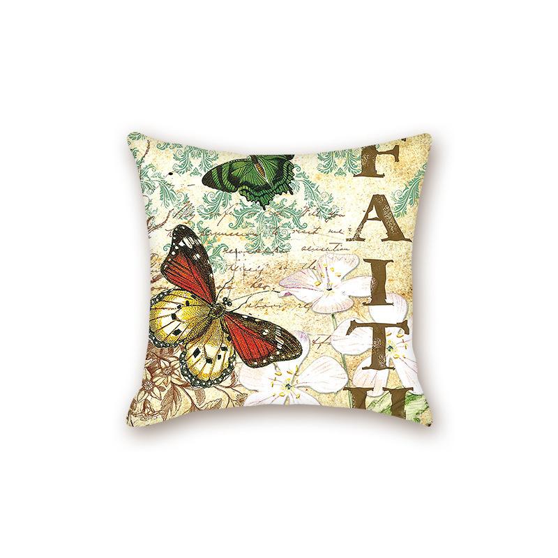 New Retro Stamp Series Decorative Sofa Cushion Pillow Cover Bedside Bedroom Backrest Pillow