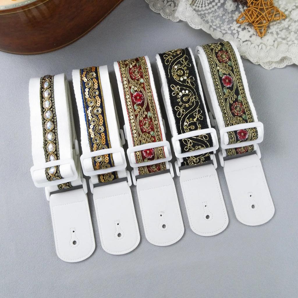 1pc Fashion High Quality Acoustic Guitar Strap Folk Wooden Electric Guitar Shoulder Strap Bass Universal Guitar Accessories