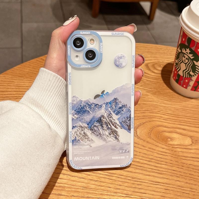 Retro Sunset Snow Mountain Scenery Case For Samsung Galaxy S24 S23 S22 Ultra S21 Plus FE A52S A33 A53 A34 A54 A15 A35 A55 Cover