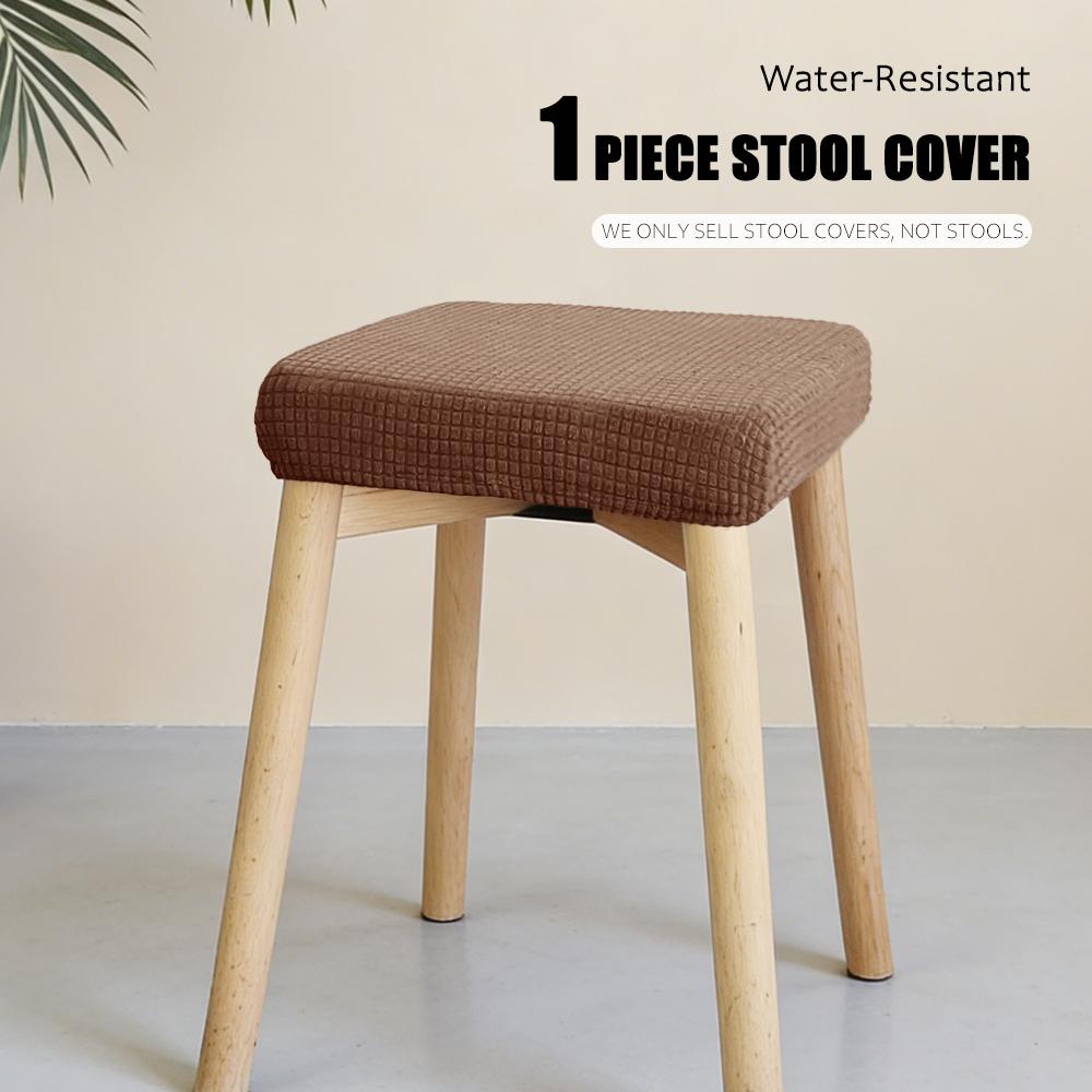 Jacquard Chair Seat Cover Elastic Rectangle Bar Stool Cover Elastic Chair Protector Removable Dust Covers Square Stool Covers
