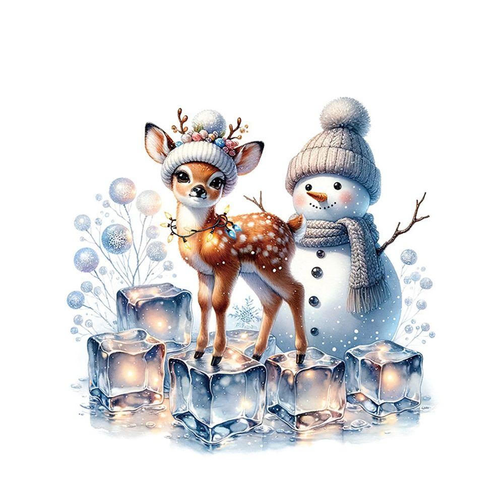 Multicolor Christmas Electrostatic Stickers Santa Clause Reindeer Cartoon Shopwindow Decals DIY Party Supplies Xmas Tree Sticker