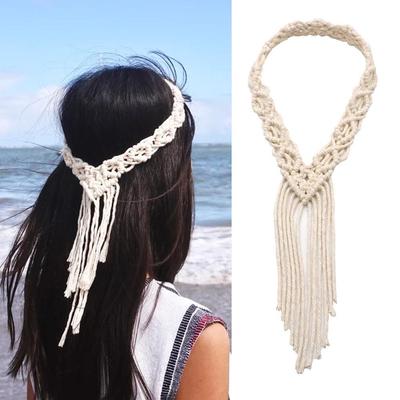 Bohemian Handmade Woven Cotton Headband - Nordic Wedding Headdress Hair Accessory