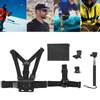 5 in 1 Universal Action Camera Accessories Kit for Gopro Sports Cameras Head Strap Mount Chest Harness Selfie Stick