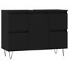 Bathroom Cabinet Black 80x33x60 Cm Particleboard