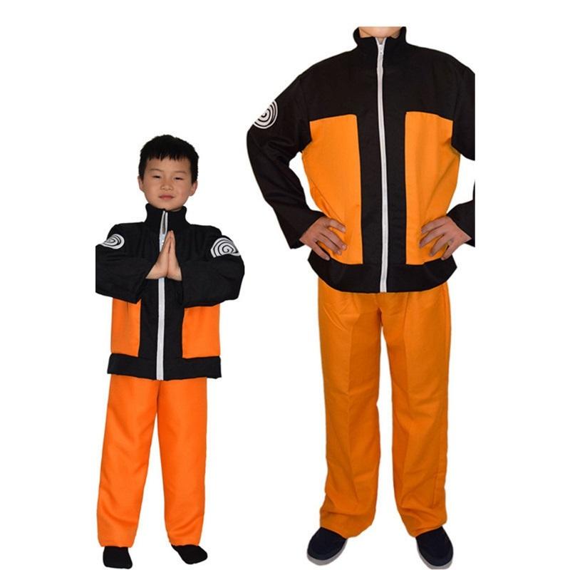 Uzumaki Akatsuki Cosplay Boys Girls Uzumaki Jacket Pants Headband Wig Props Child Uniform Kunai Halloween Costume