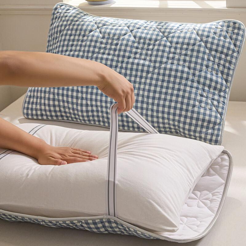 

OEING Men s Thickened Small Blue Plaid Pillow Mat Towel 50x80cm