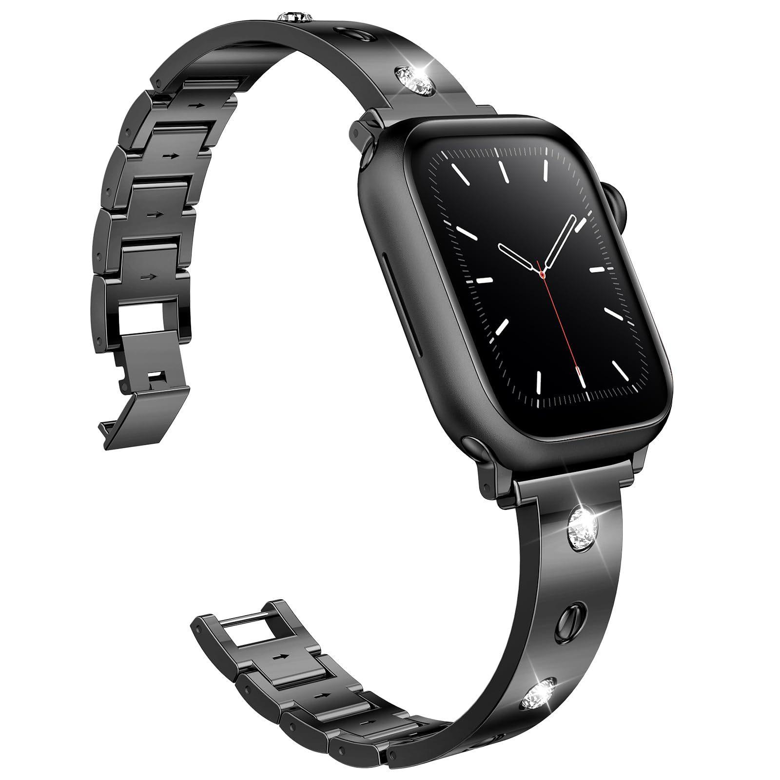 

Ремінець для годинника Diamond Metal Strap for Apple Watch Ultra 49mm Band Correa 38/40mm 42mm 44mm Iwatch series 9 8 7 6 SE 5 41mm 45mm Bracelet Woman 42mm 44mm 45mm 49mm