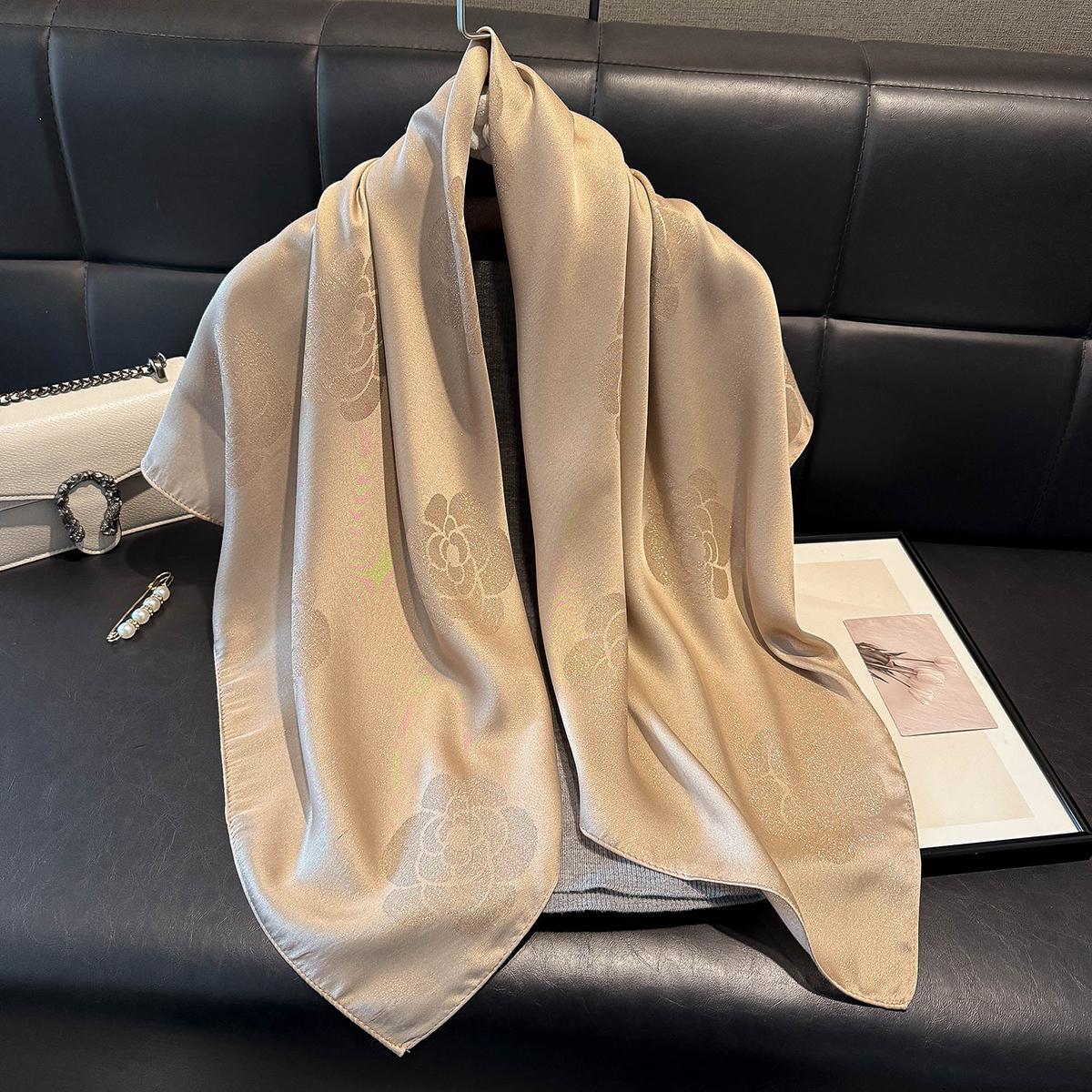 

Latest Women S Fashion Hijab Silky Muslim Square Sun Protection Shawl Luxury Soft Female Scarf Spring And Autumn