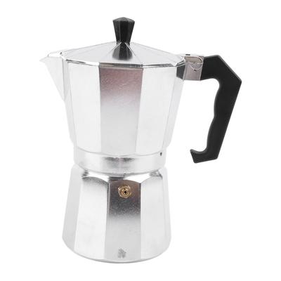 300ml 10oz 6 Tassen Moka-Kanne Aluminium Achteckige Form Moka-Kaffeekanne Tragbarer Kaffeebereiter für Zuhause