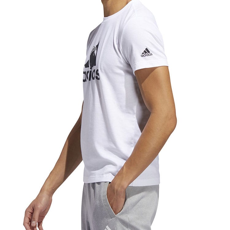 Adidas T Shirts Men's White Crew Neck Moderate FT2816