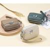 Women PU Leather Coin Purse Double Zipper Wallet Wristlet Key Pouch Small Card Holder Cash Change Purse Portable Mini Clutch Bag